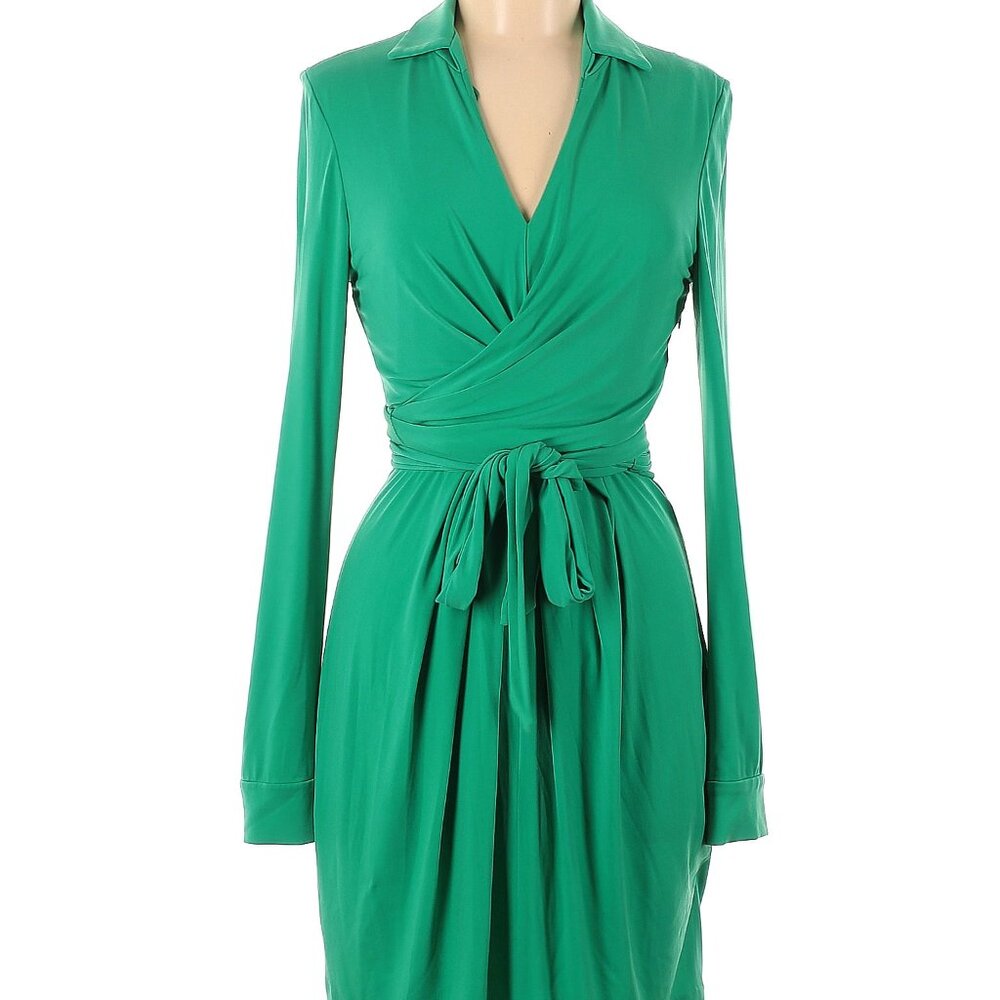 Vince Camuto mint green faux wrap long sleeve dress, 6